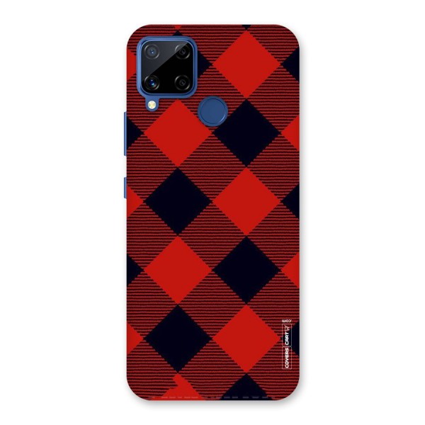 Red Diagonal Check Back Case for Realme C12