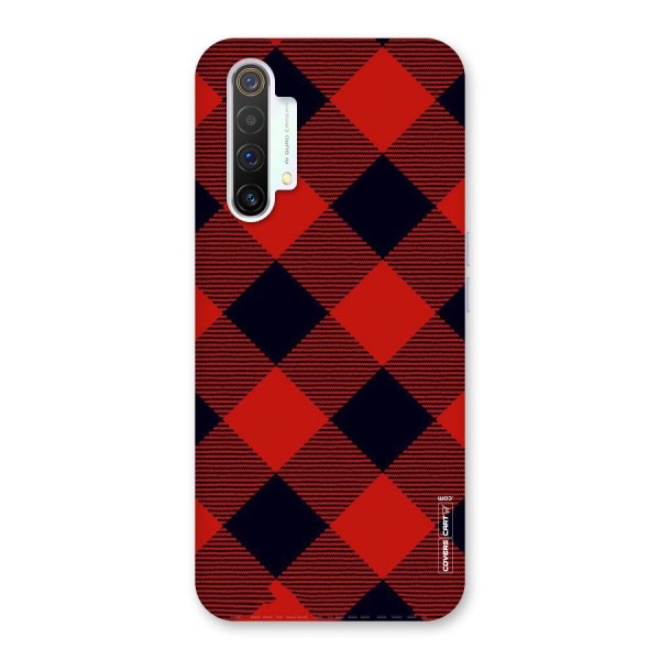 Red Diagonal Check Back Case for Realme X3