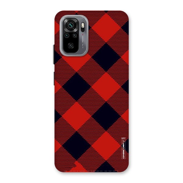 Red Diagonal Check Back Case for Redmi Note 10