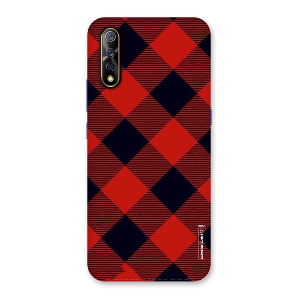 Red Diagonal Check Back Case for Vivo S1