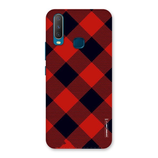 Red Diagonal Check Back Case for Vivo U10