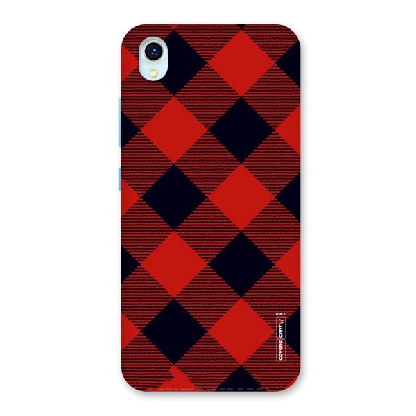 Red Diagonal Check Back Case for Vivo Y1s