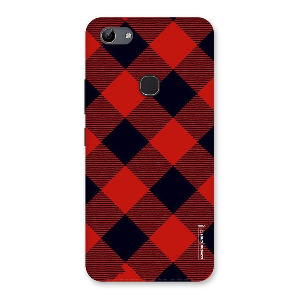 Red Diagonal Check Back Case for Vivo Y81