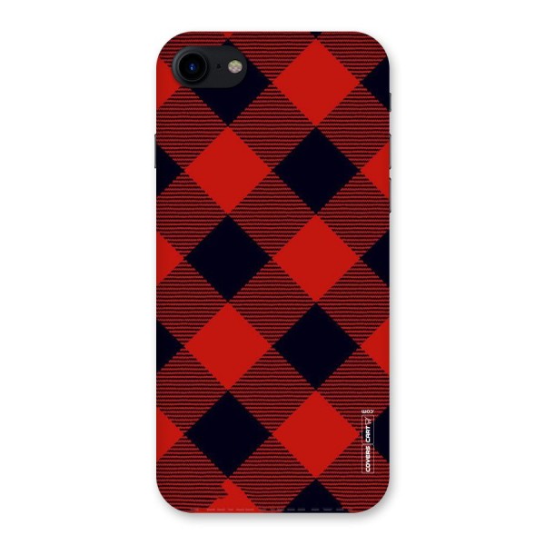 Red Diagonal Check Back Case for iPhone SE 2020