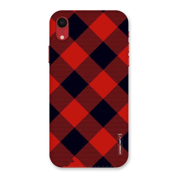 Red Diagonal Check Back Case for iPhone XR