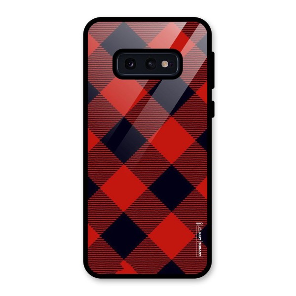 Red Diagonal Check Glass Back Case for Galaxy S10e