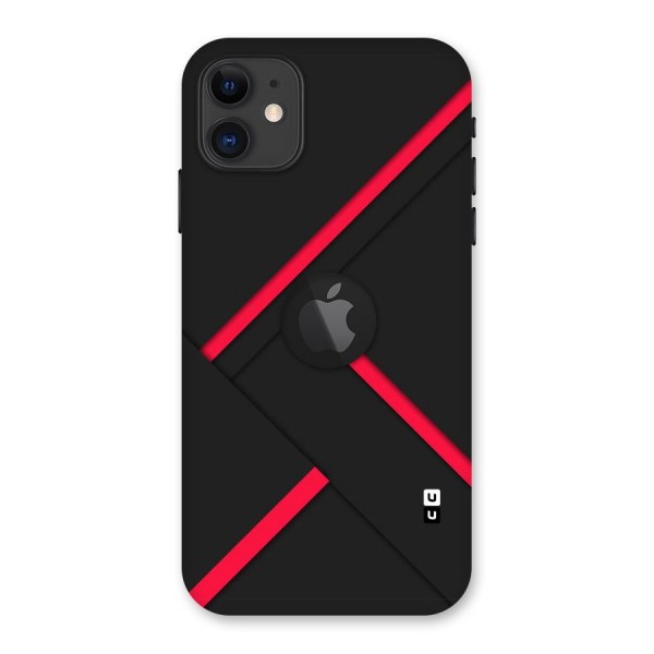 Red Disort Stripes Back Case for iPhone 11 Logo Cut