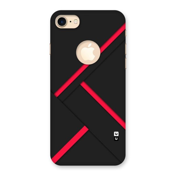Red Disort Stripes Back Case for iPhone 7 Logo Cut