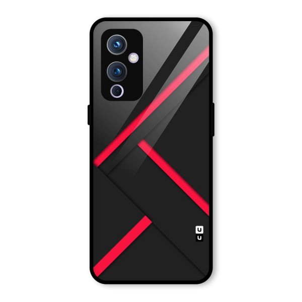 Red Disort Stripes Glass Back Case for OnePlus 9