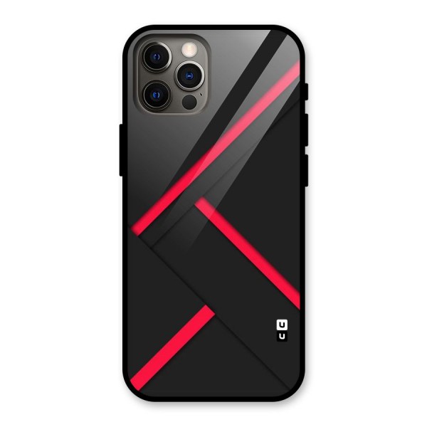Red Disort Stripes Glass Back Case for iPhone 12 Pro
