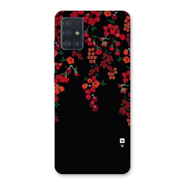 Red Floral Pattern Back Case for Galaxy A51