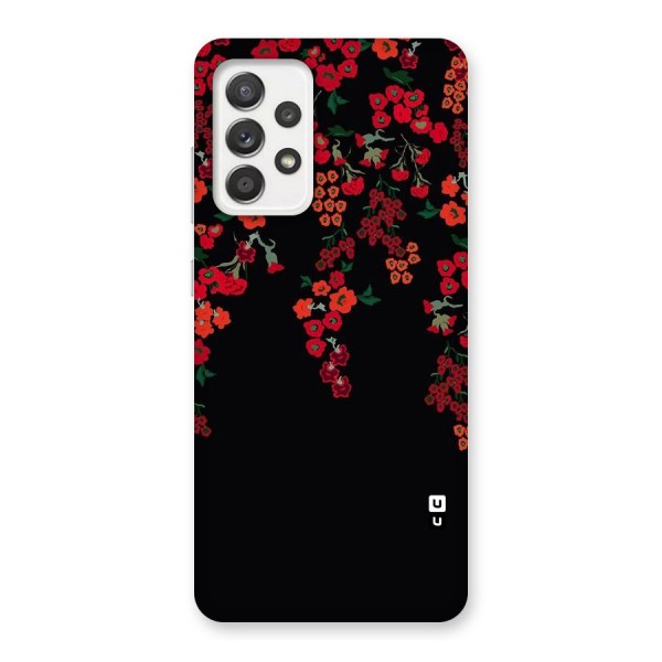 Red Floral Pattern Back Case for Galaxy A52