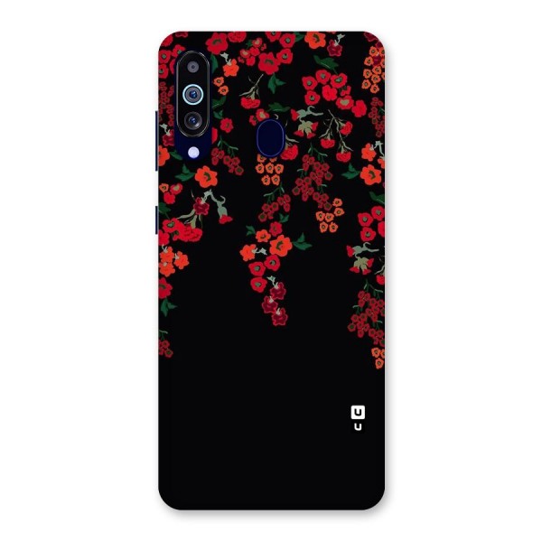 Red Floral Pattern Back Case for Galaxy A60