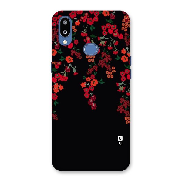 Red Floral Pattern Back Case for Galaxy M01s