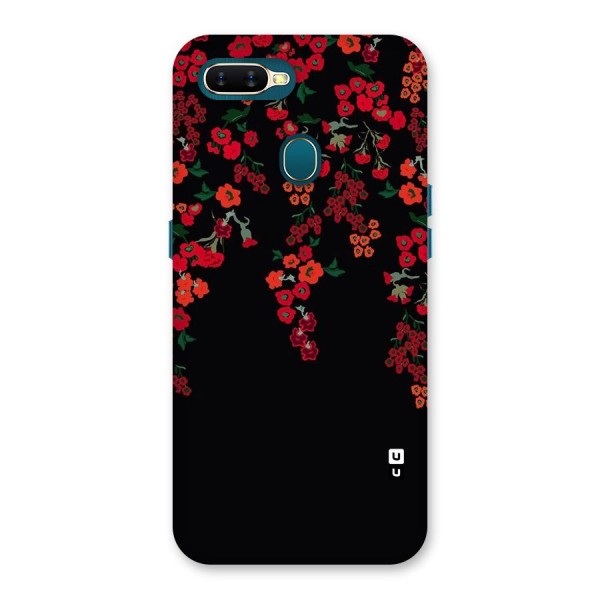 Red Floral Pattern Back Case for Oppo A12