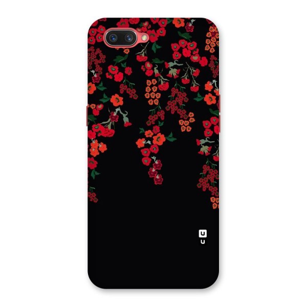 Red Floral Pattern Back Case for Oppo A3s