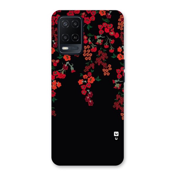 Red Floral Pattern Back Case for Oppo A54