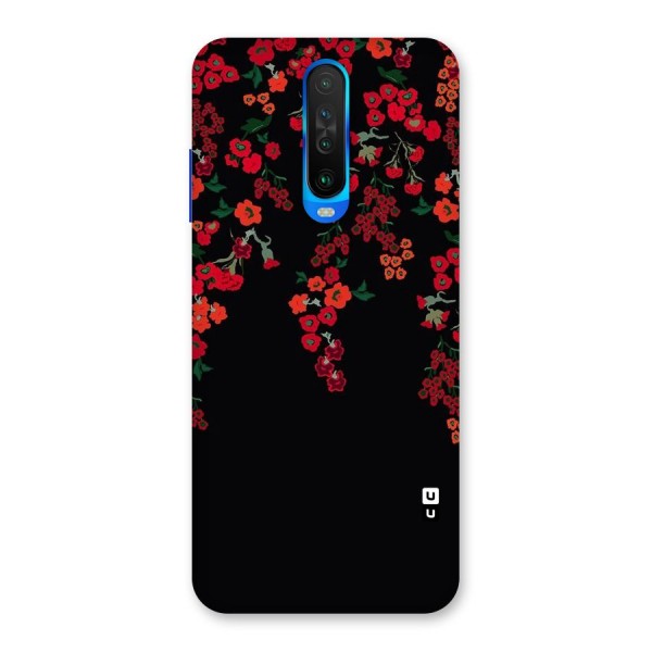 Red Floral Pattern Back Case for Poco X2