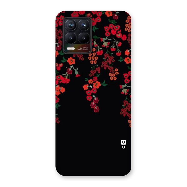 Red Floral Pattern Back Case for Realme 8