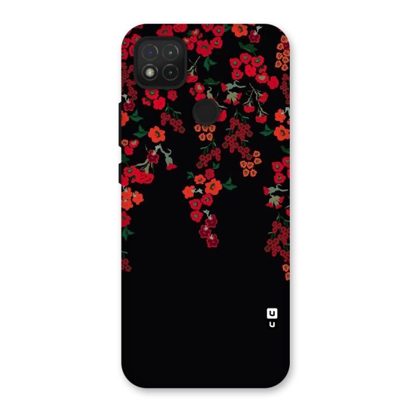 Red Floral Pattern Back Case for Redmi 9C