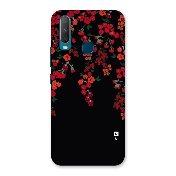 Red Floral Pattern Back Case for Vivo U10