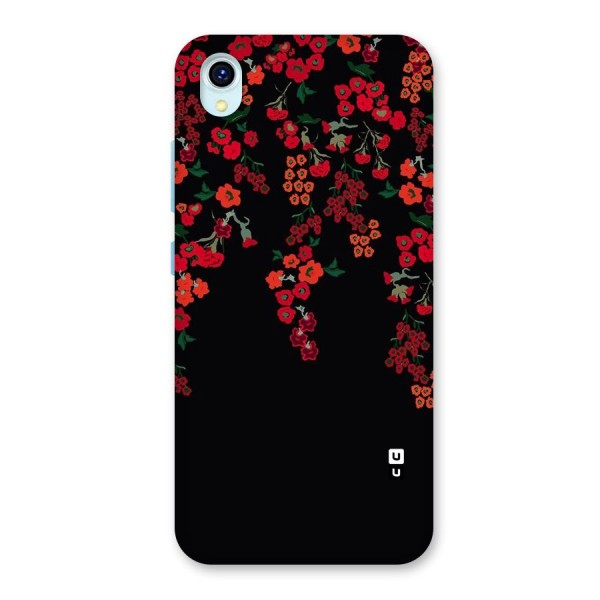 Red Floral Pattern Back Case for Vivo Y1s