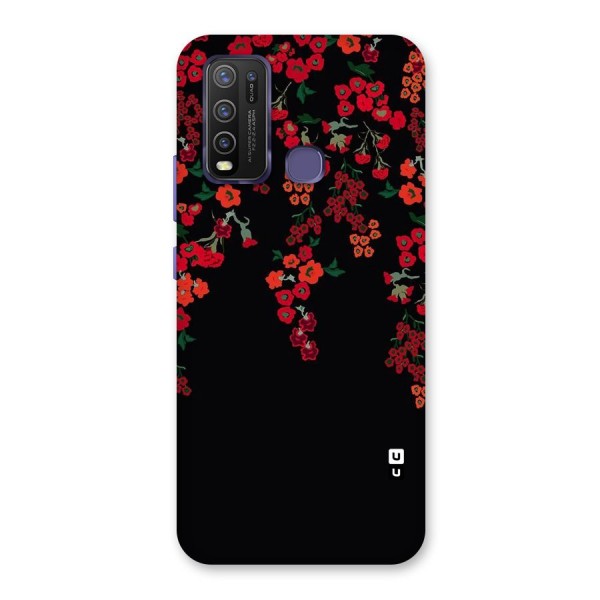 Red Floral Pattern Back Case for Vivo Y30