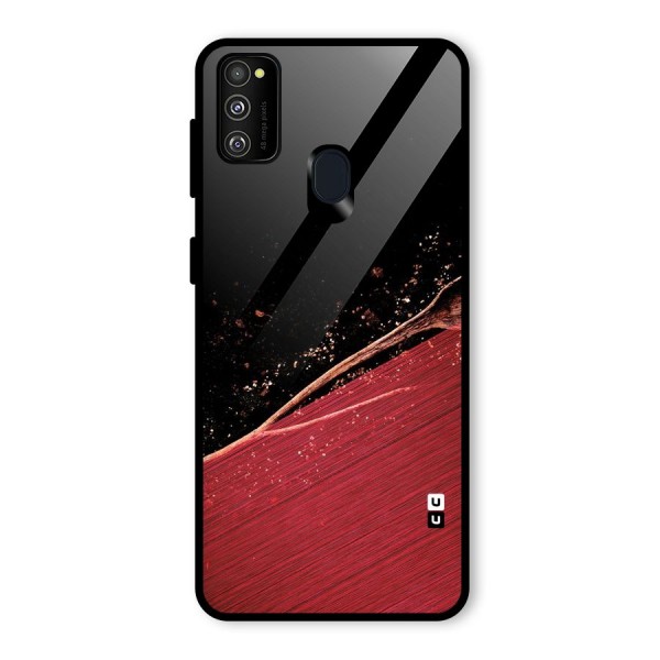 Red Flow Drops Glass Back Case for Galaxy M21