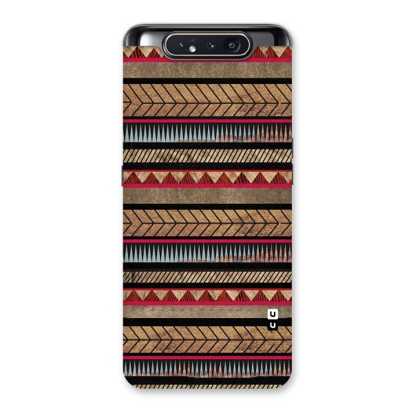 Red Indie Pattern Back Case for Galaxy A80