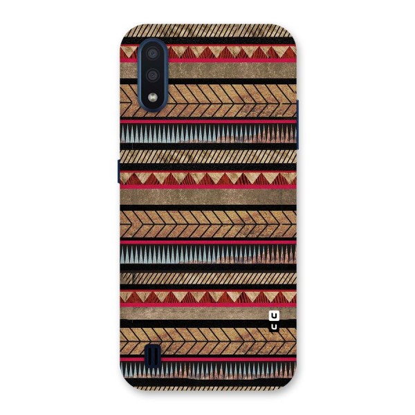 Red Indie Pattern Back Case for Galaxy M01