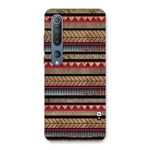 Red Indie Pattern Back Case for Mi 10