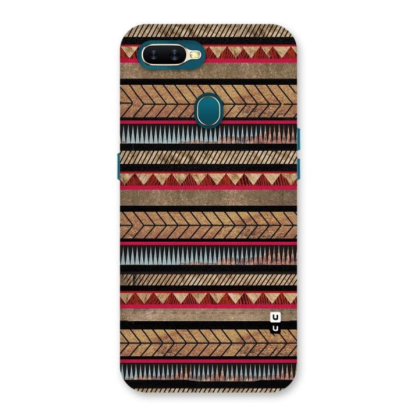 Red Indie Pattern Back Case for Oppo A12