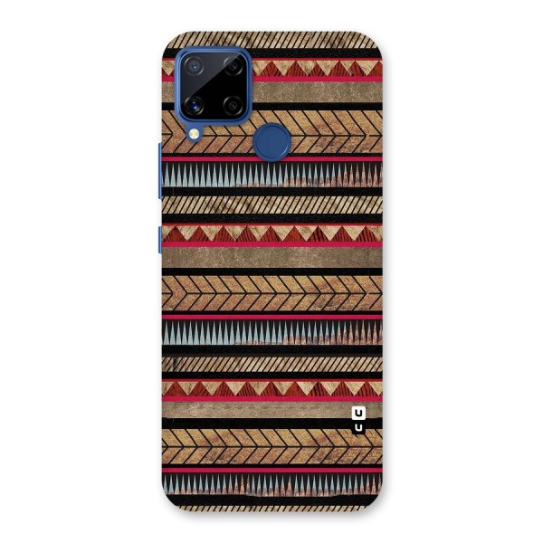 Red Indie Pattern Back Case for Realme C15