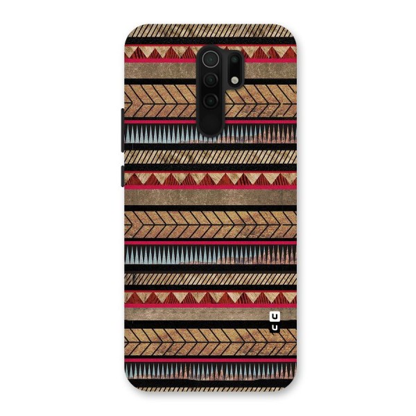 Red Indie Pattern Back Case for Redmi 9 Prime