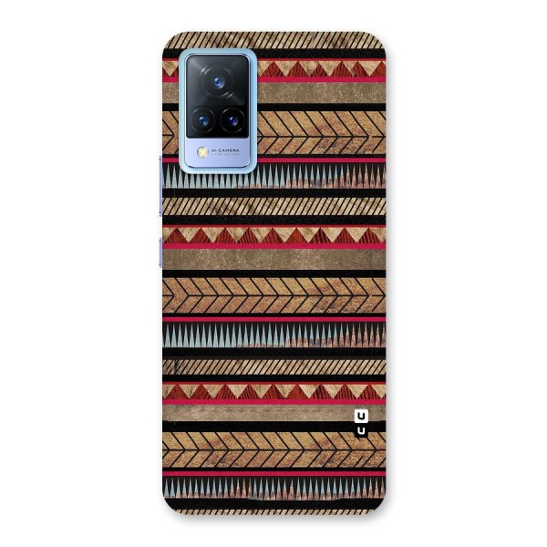 Red Indie Pattern Back Case for Vivo V21 5G