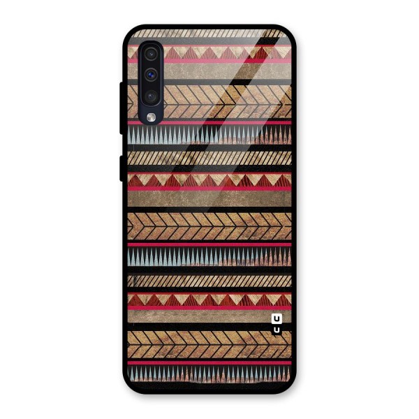 Red Indie Pattern Glass Back Case for Galaxy A50s