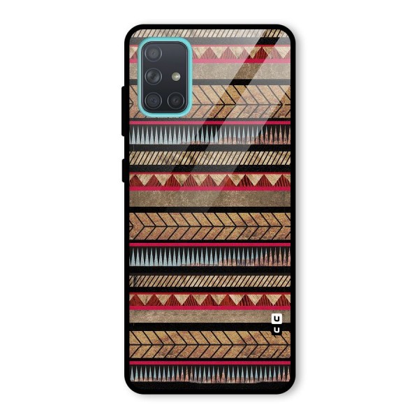 Red Indie Pattern Glass Back Case for Galaxy A71