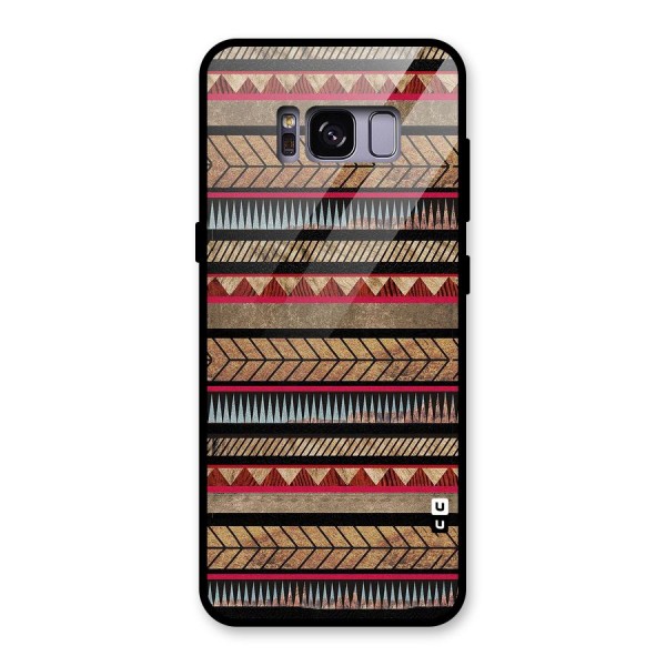 Red Indie Pattern Glass Back Case for Galaxy S8