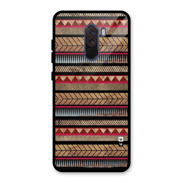 Red Indie Pattern Glass Back Case for Poco F1