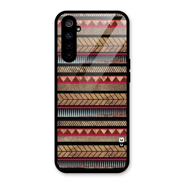 Red Indie Pattern Glass Back Case for Realme 6i