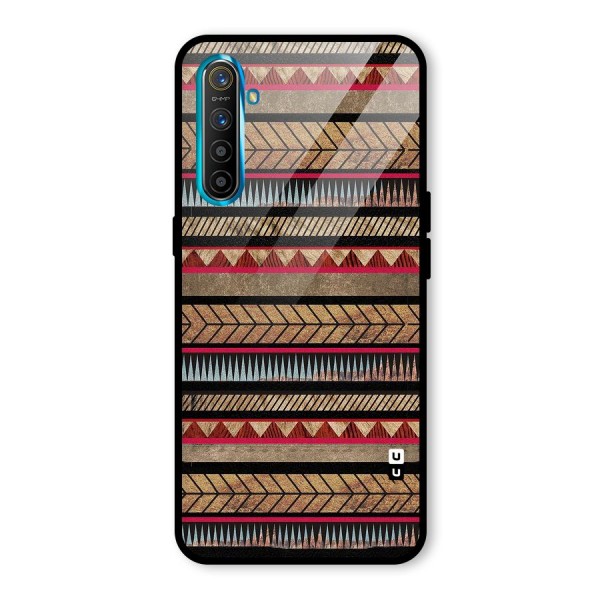 Red Indie Pattern Glass Back Case for Realme XT