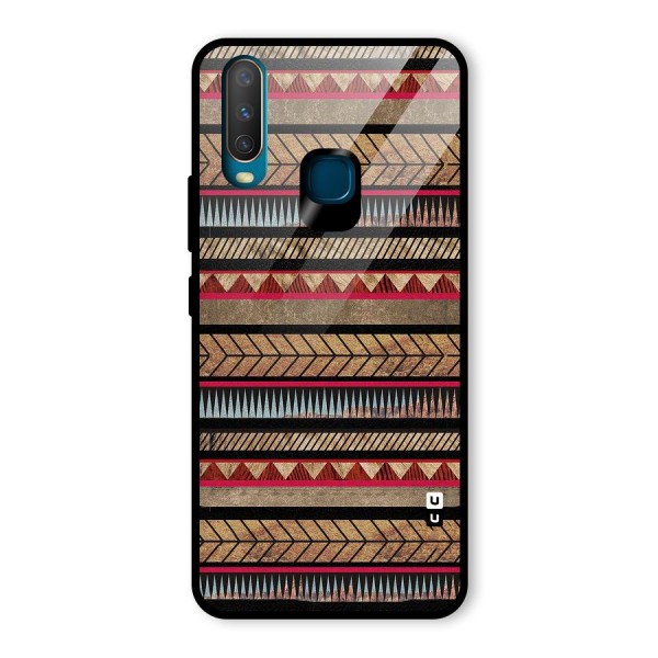 Red Indie Pattern Glass Back Case for Vivo Y12