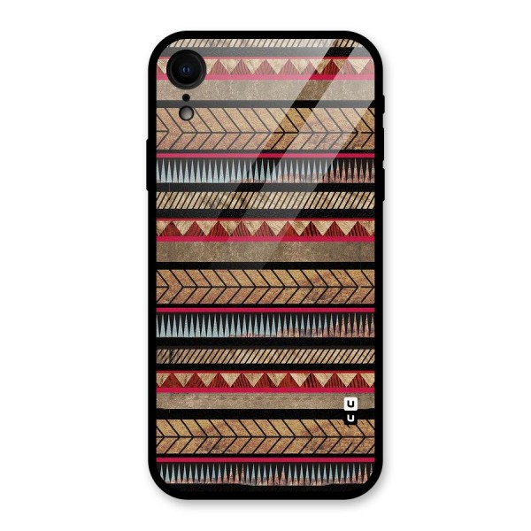 Red Indie Pattern Glass Back Case for XR