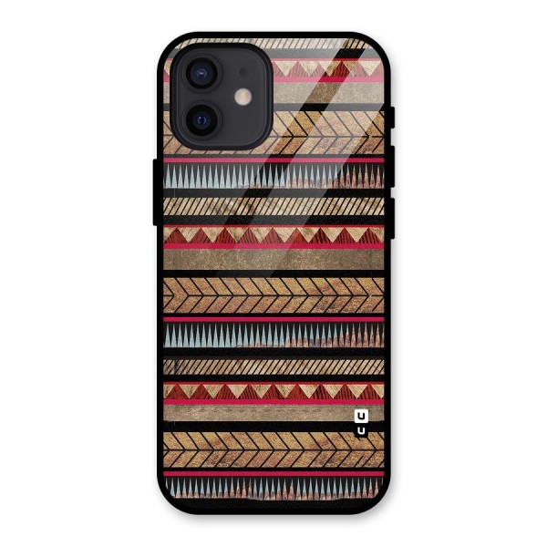 Red Indie Pattern Glass Back Case for iPhone 12