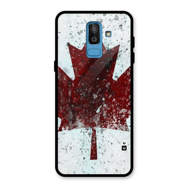 Red Maple Snow Glass Back Case for Galaxy J8