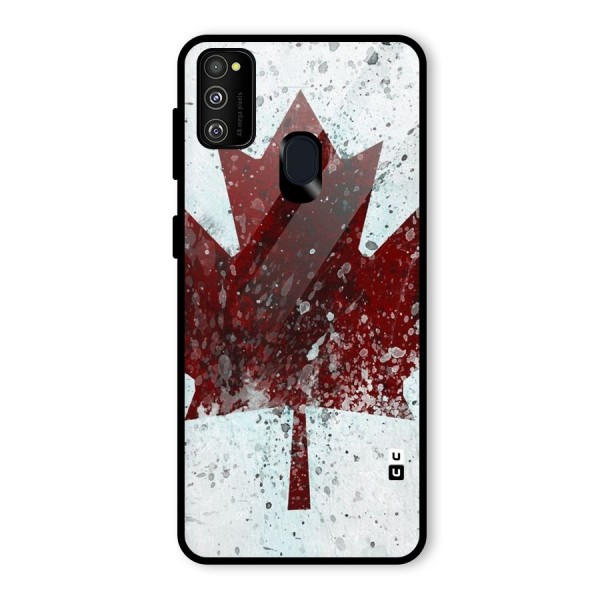 Red Maple Snow Glass Back Case for Galaxy M21