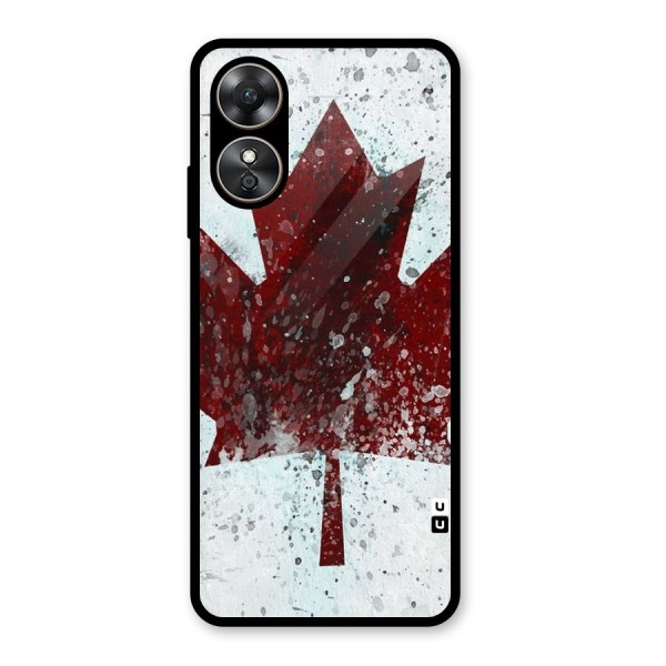 Red Maple Snow Glass Back Case for Oppo A17