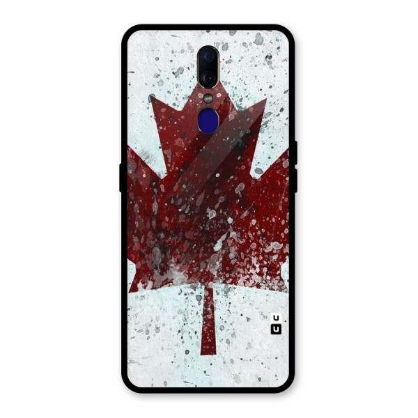 Red Maple Snow Glass Back Case for Oppo F11