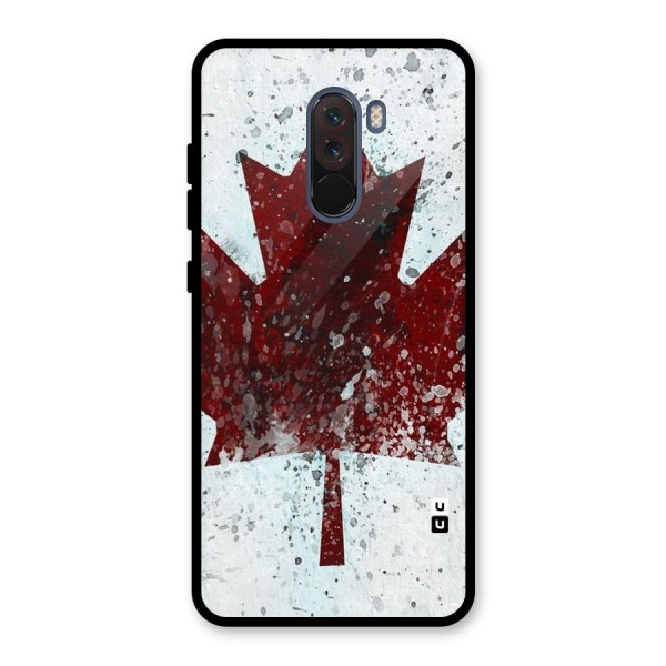 Red Maple Snow Glass Back Case for Poco F1