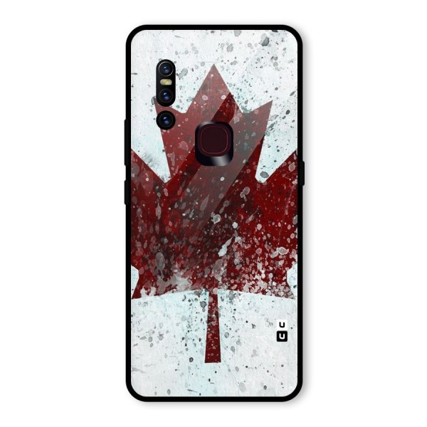 Red Maple Snow Glass Back Case for Vivo V15